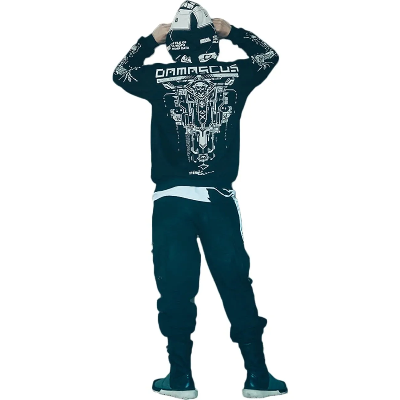 WLS Cyberpunk Futuristic Tech City Ninja Cotton Hoodie