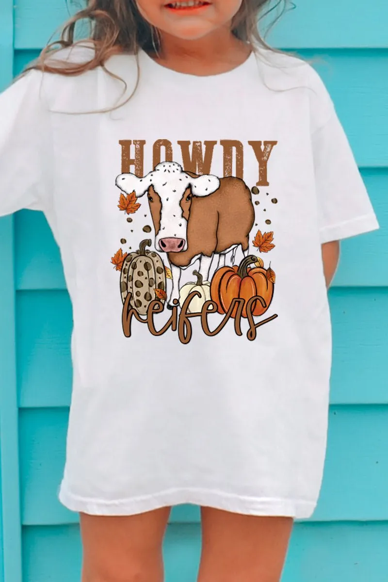 Youth Fall Howdy Heifers Short Sleeve Relaxed Fit T-Shirt